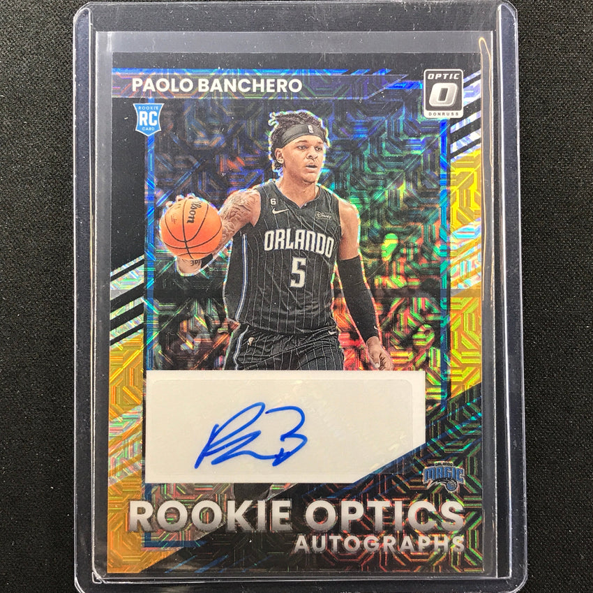 2022-23 Donruss Optic Paolo Banchero Rookie Optics Auto Choice Black Gold 8/8