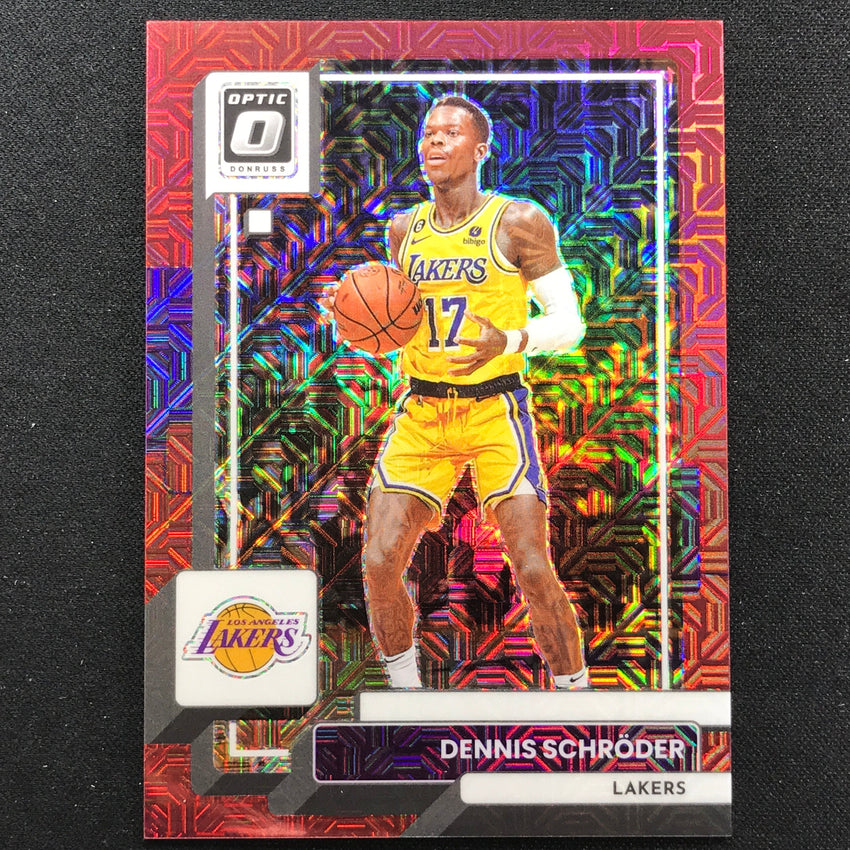 2022-23 Donruss Optic Dennis Schroder Choice Red Mojo 40/88 No 111
