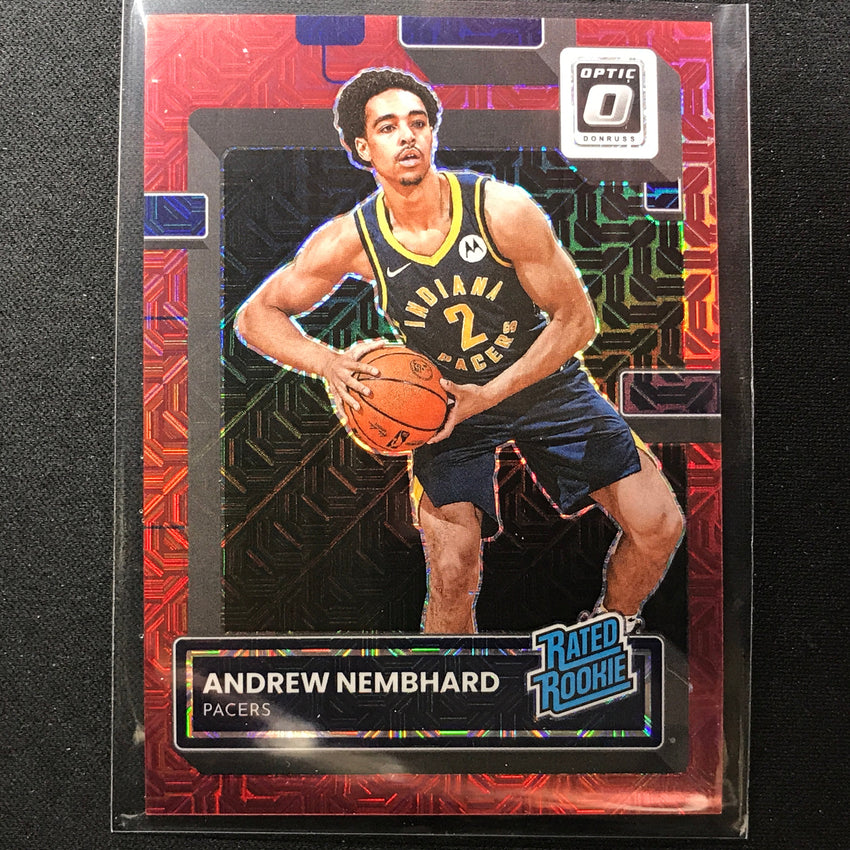 2022-23 Donruss Optic Andrew Nembhard Rated Rookie Choice Red Mojo 31/88 No 230