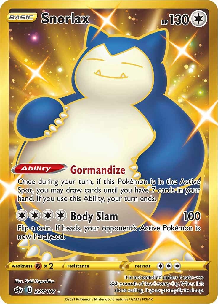 Snorlax - 224/198 - Secret Rare Chilling Reign