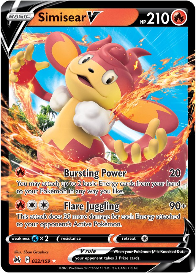 Simisear V - 022/159 - Ultra Rare Crown Zenith