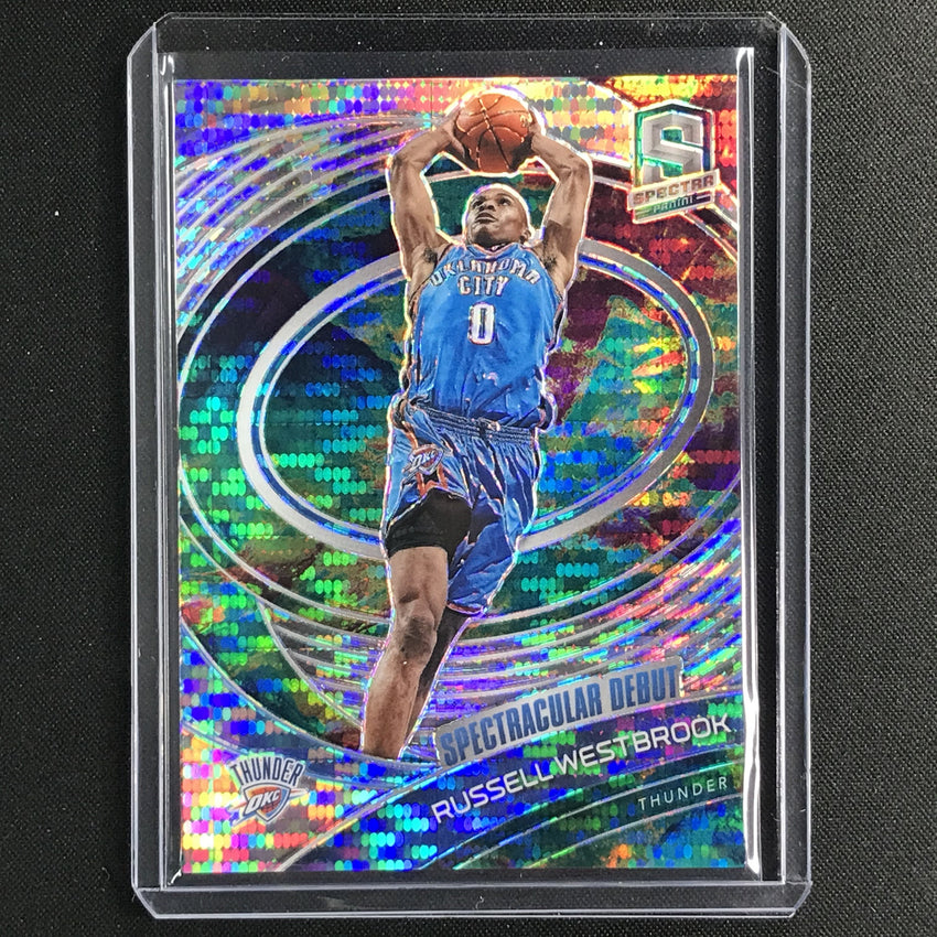 2020-21 Spectra RUSSELL WESTBROOK Spectracular Debut Base Celestial /99