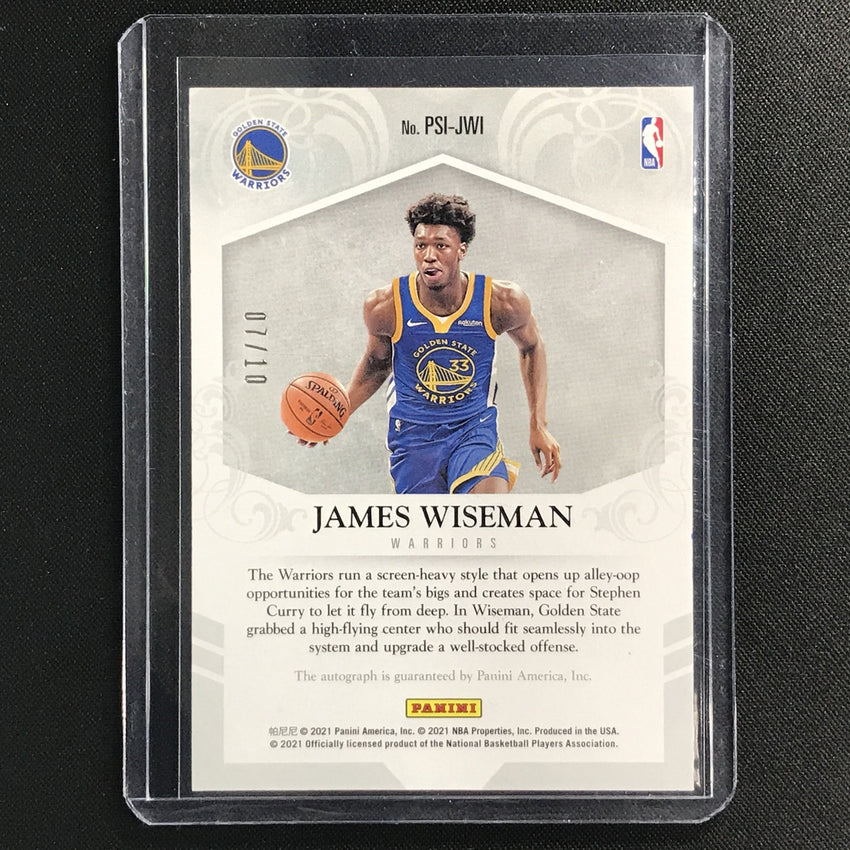 2020-21 Spectra James Wiseman Rookie Private Signings Icon Auto Gold 7/10