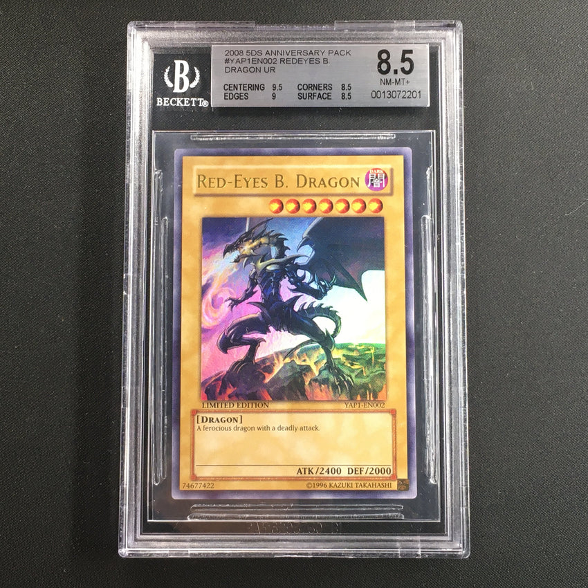 BGS 8.5 Red-Eyes Black Dragon - YAP1-EN002 - Ultra Rare 10th Anniversary Pack 201