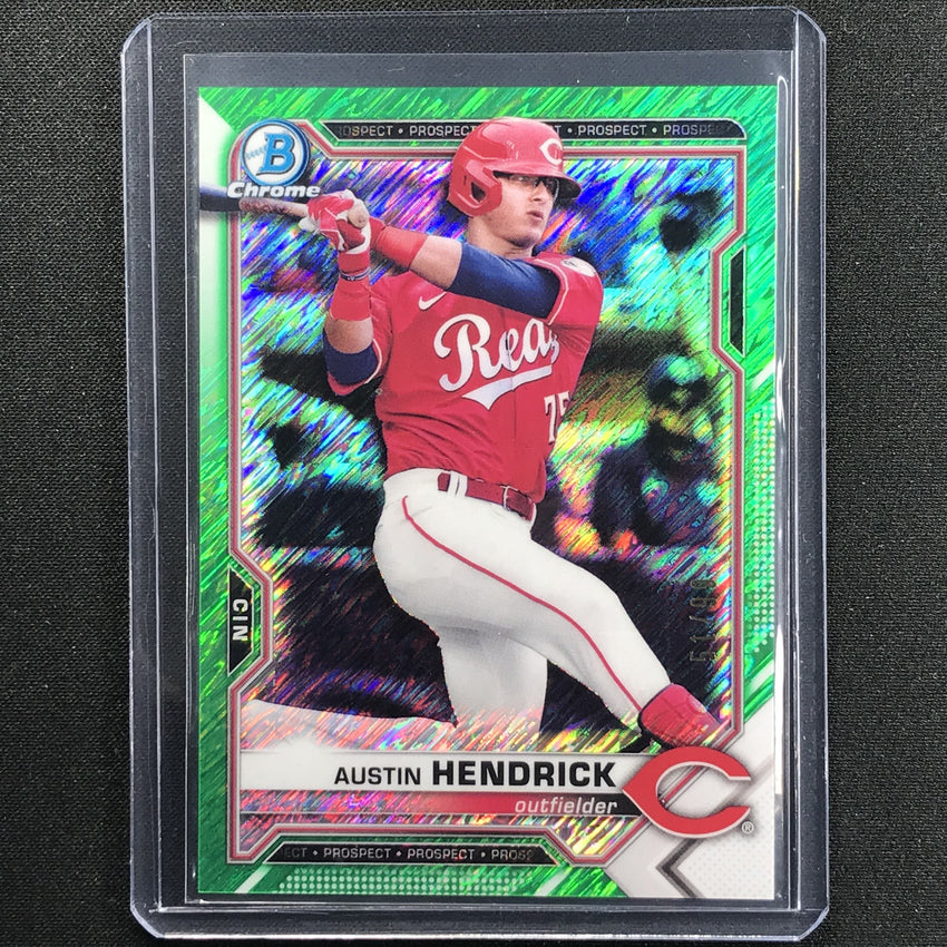 2021 Bowman Chrome Austin Hendrick Prospect Green Shimmer 51/99