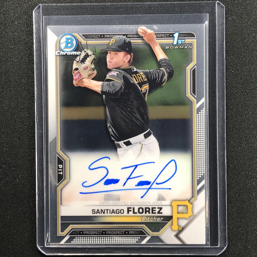 2021 Bowman Chrome SANTIAGO FLOREZ Prospect 1st Bowman Auto Base #SF