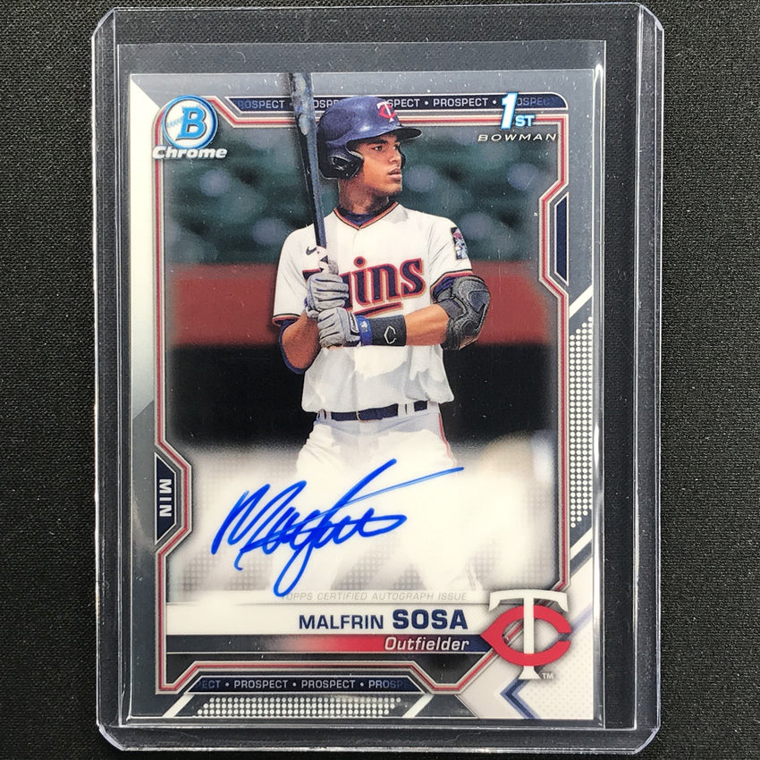 2021 Bowman Chrome MALFRIN SOSA Prospect 1st Bowman Auto Base #MS