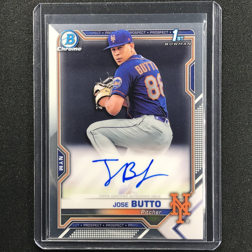 2021 Bowman Chrome Jose Butto Prospect 1st Bowman Auto Base No Jbu