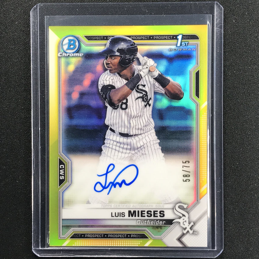 2021 Bowman Chrome Luis Mieses Prospect 1st Bowman Auto Yellow 58/75