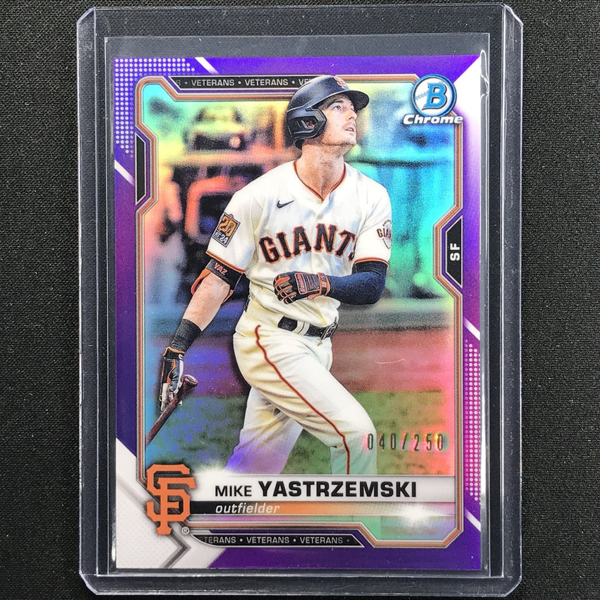 2021 Bowman Chrome Mike Yastrzemski Veteran Purple 40/250