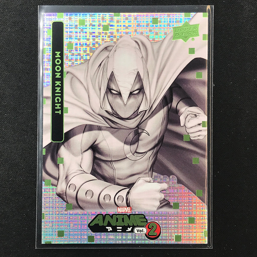 2023 Marvel Anime Vol. 2 Moon Knight Base Thatched Foil Green No 60