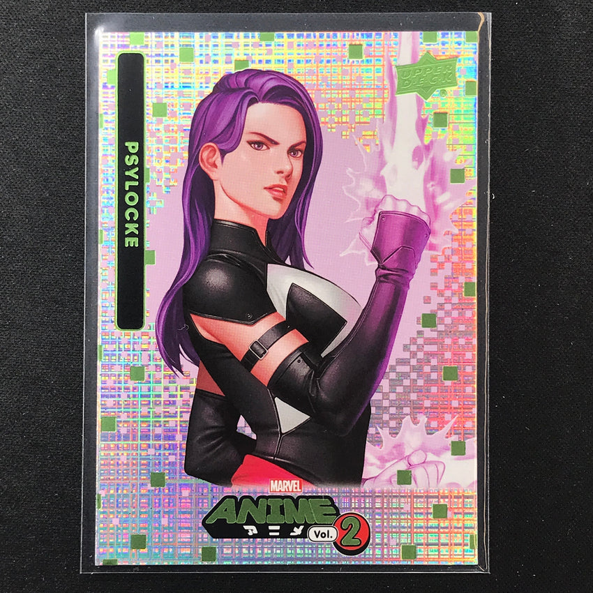 2023 Marvel Anime Vol. 2 Psylocke Base Thatched Foil Green No 69