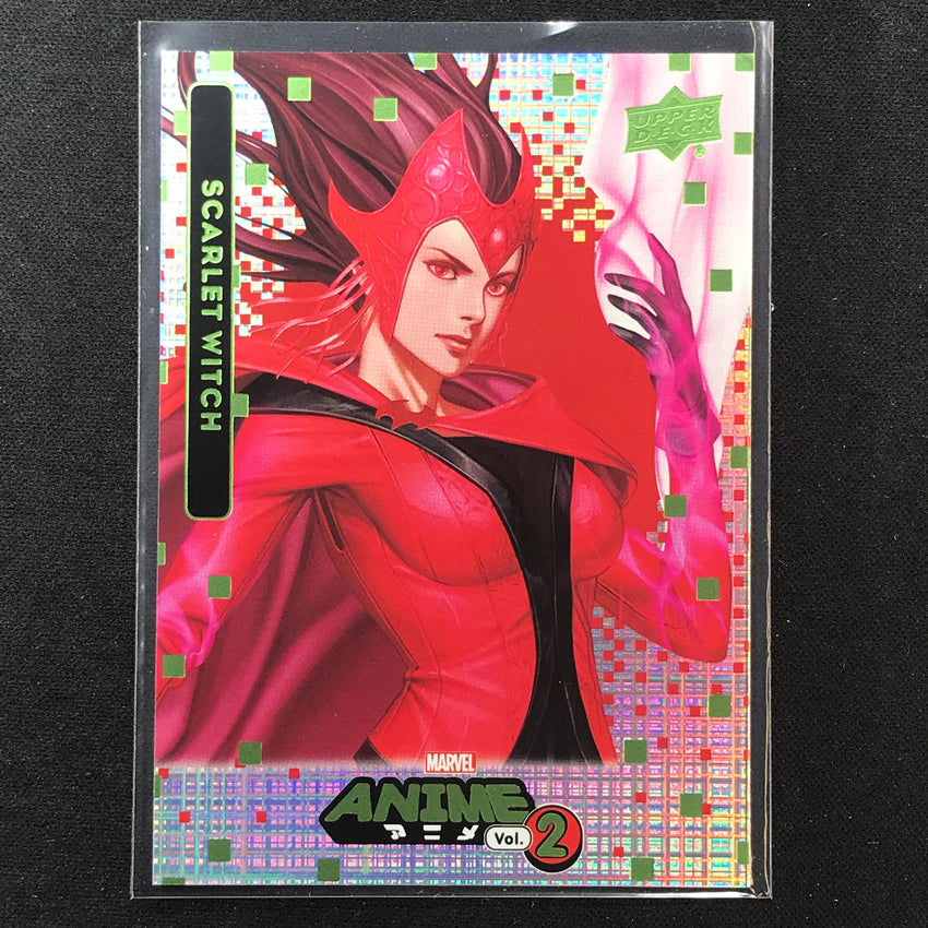 2023 Marvel Anime Vol. 2 Scarlet Witch Base Thatched Foil Green No 77