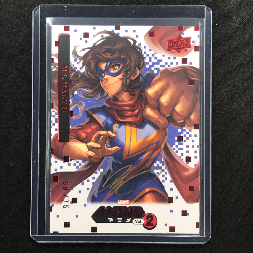 2023 Marvel Anime Vol. 2 Ms. Marvel Base Artist Auto Red 69/75 No 25 Drake Tsui