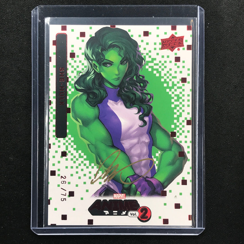 2023 Marvel Anime Vol. 2 SHE-HULK Base Artist Auto Red 26/75 #79 Drake Tsui