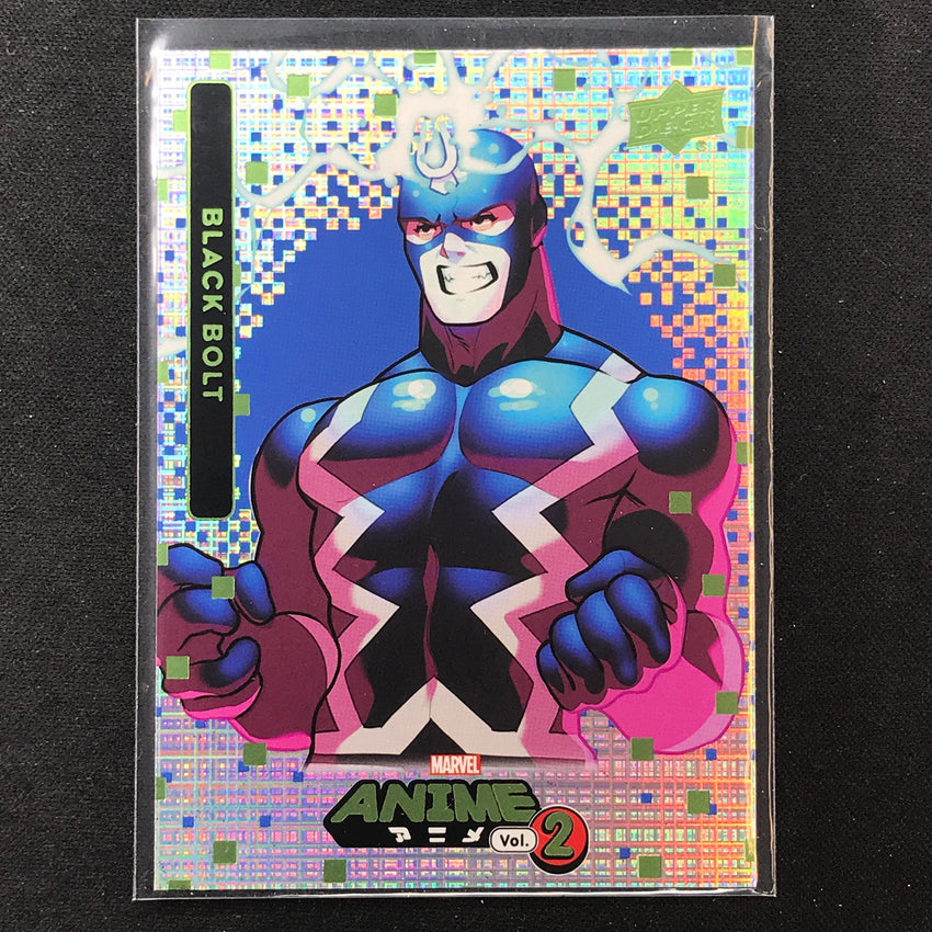 2023 Marvel Anime Vol. 2 Black Bolt Base Thatched Foil Green No 3