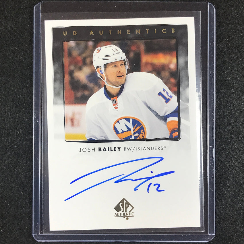 2022-23 SP Authentic NHL JOSH BAILEY UD Authentics Auto #JB