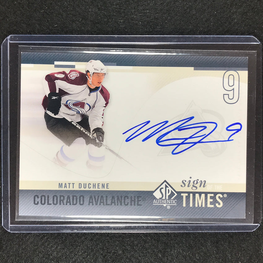 2022-23 Sp Authentic Nhl Matt Duchene 2010-11 Update Sign Of The Times Auto No Md