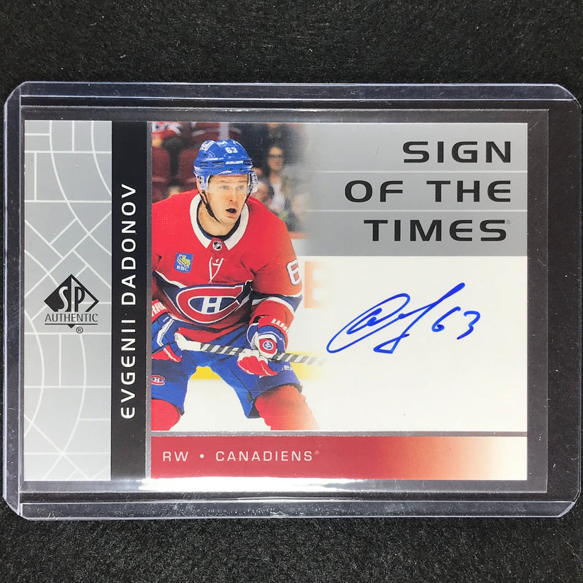2022-23 Sp Authentic Nhl Evgenii Dadonov 2002-03 Retro Sign Of Times Auto No Ed