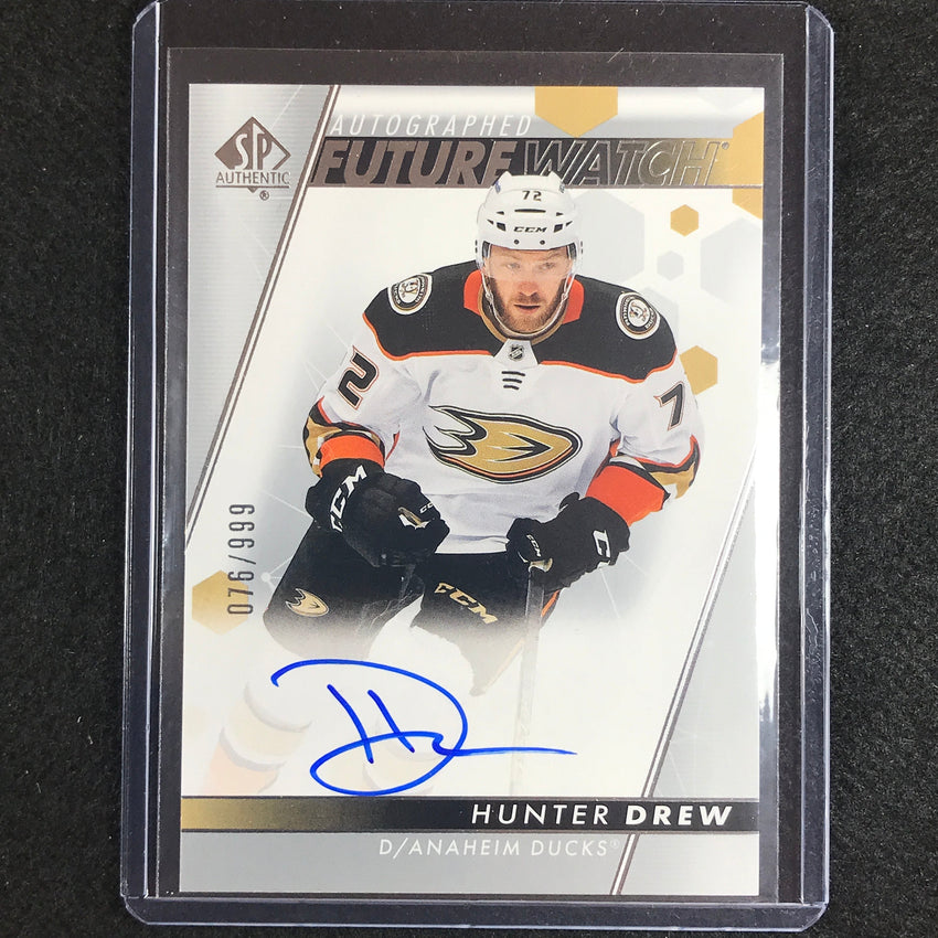2022-23 SP Authentic NHL HUNTER DREW Future Watch Rookie Auto 76/999 #139