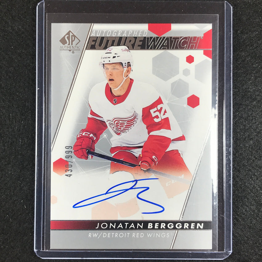 2022-23 SP Authentic NHL JONATAN BERGGREN Future Watch Rookie Auto 430/999 #171