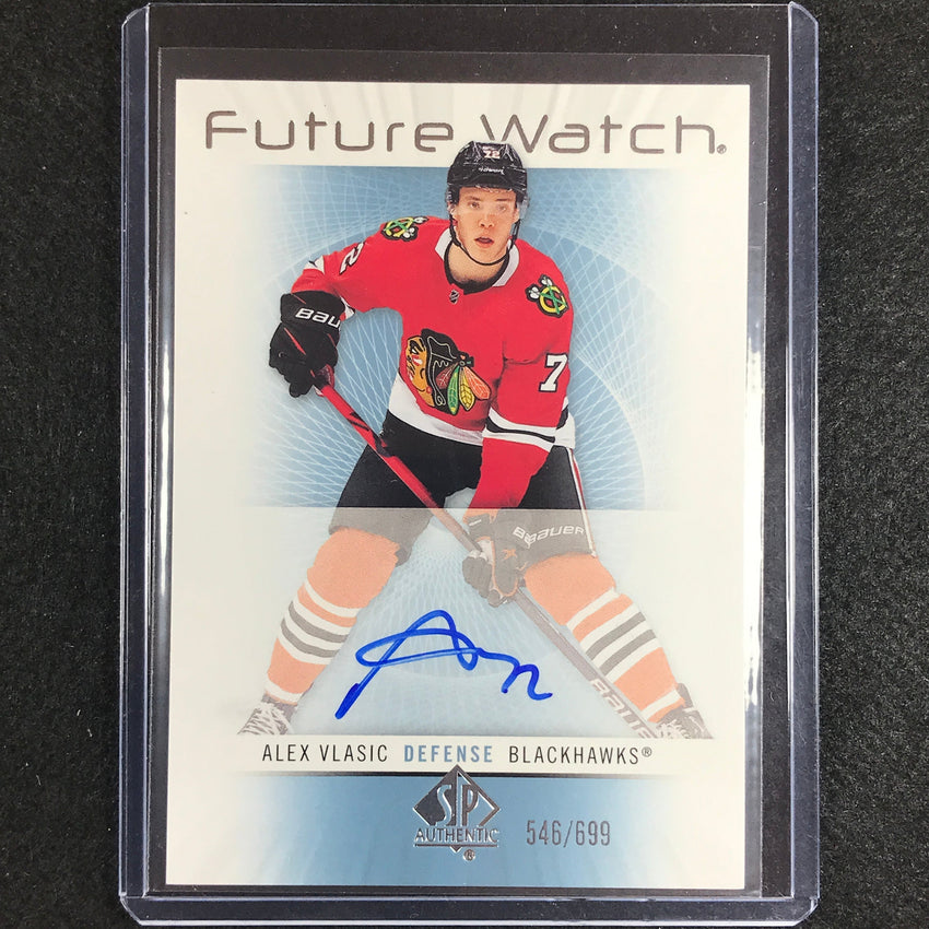2022-23 Sp Authentic Nhl Alex Vlasic Retro Future Watch Rookie Auto 546/699