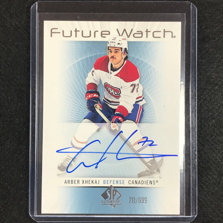 2022-23 Sp Authentic Nhl Arber Xhekaj Retro Future Watch Rookie Auto 211/699