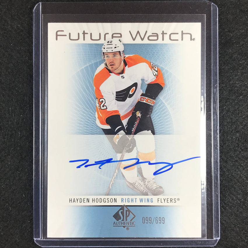 2022-23 Sp Authentic Nhl Hayden Hodgson Retro Future Watch Rookie Auto 99/699