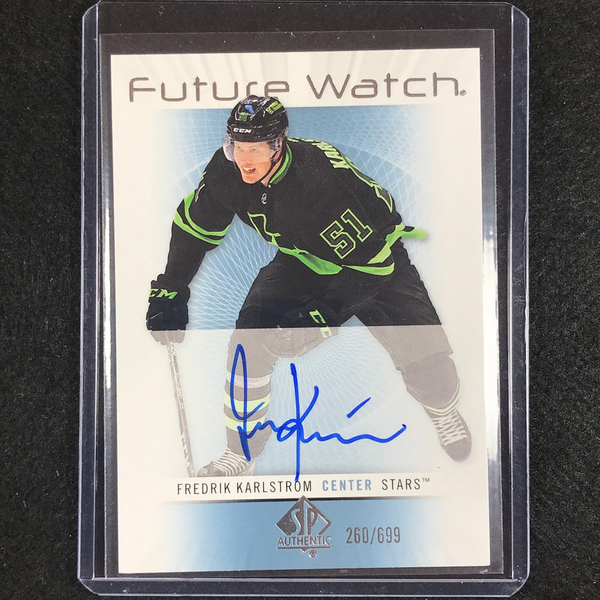 2022-23 Sp Authentic Nhl Fredrik Karlstrom Future Watch Rookie Auto 260/699