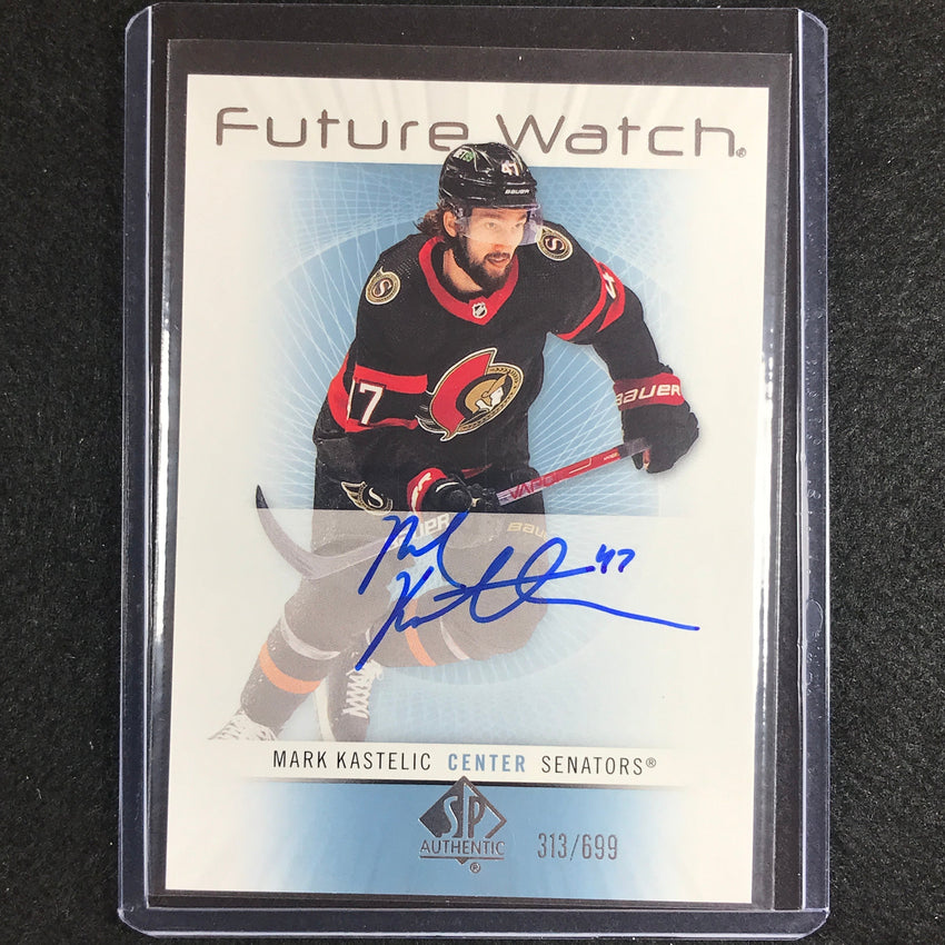 2022-23 Sp Authentic Nhl Mark Kastelic Retro Future Watch Rookie Auto 313/699
