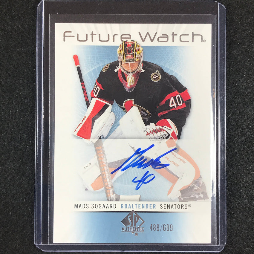 2022-23 Sp Authentic Nhl Mads Sogaard Retro Future Watch Rookie Auto 488/699