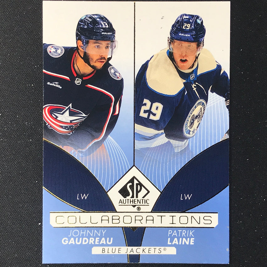 2022-23 SP Authentic NHL JOHNNY GAUDREAU PATRIK LAINE Collaborations Blue #13