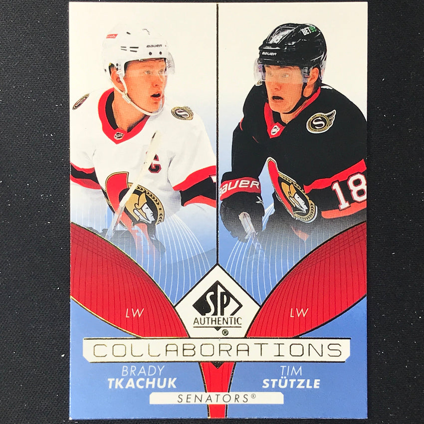 2022-23 Sp Authentic Nhl Brady Tkachuk Tim Stutzle Collaborations Blue No 14