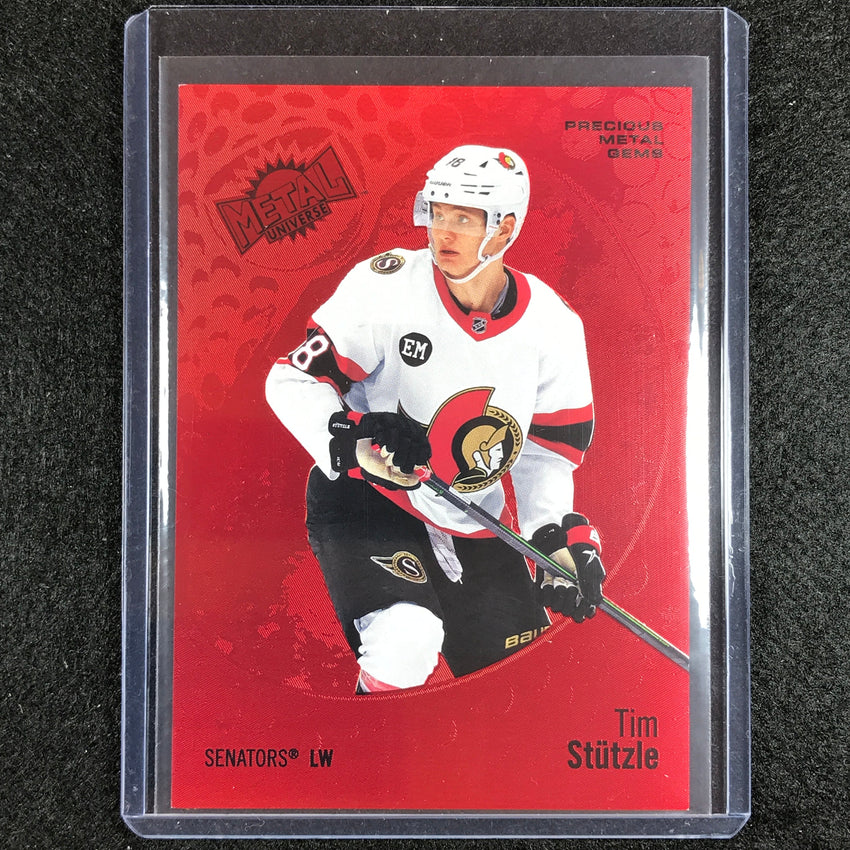 2022-23 Metal Universe Nhl Tim Stutzle Precious Metal Gems Pmg Red 26/100