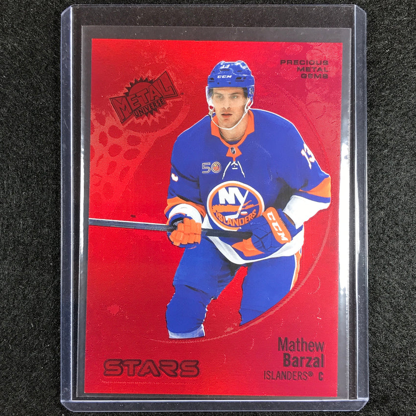 2022-23 Metal Universe Nhl Mathew Barzal Star Precious Metal Gems Pmg Red 96/100