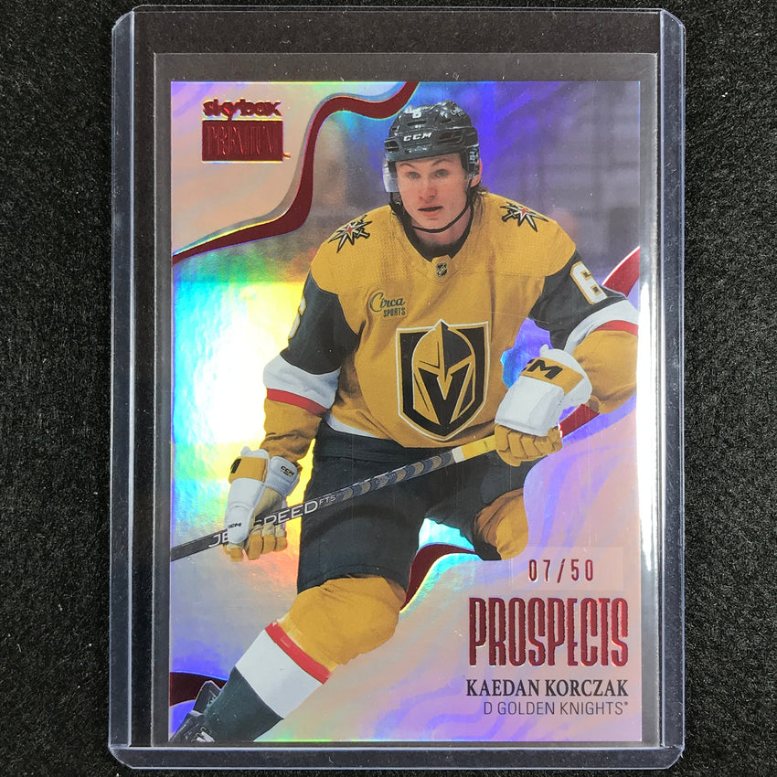 2022-23 Metal Universe Nhl Kaedan Korczak Premium Prospects Rookie Rubies 7/50