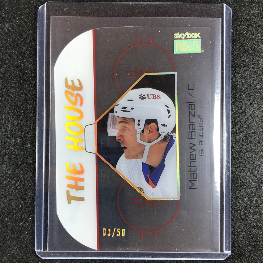 2022-23 Metal Universe NHL MATHEW BARZAL The House Die-Cut Gold Spectrum 3/50