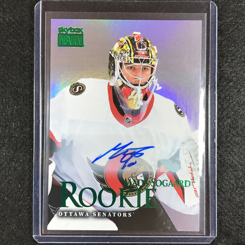 2022-23 Metal Universe Nhl Mads Sogaard Premium Prospects Rookie Auto Green No 19