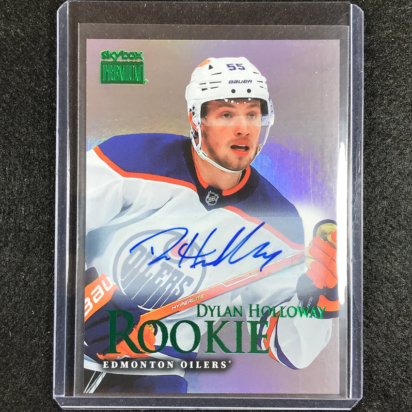 2022-23 Metal Universe NHL DYLAN HOLLOWAY Prospects Rookie Auto Green SSP #47