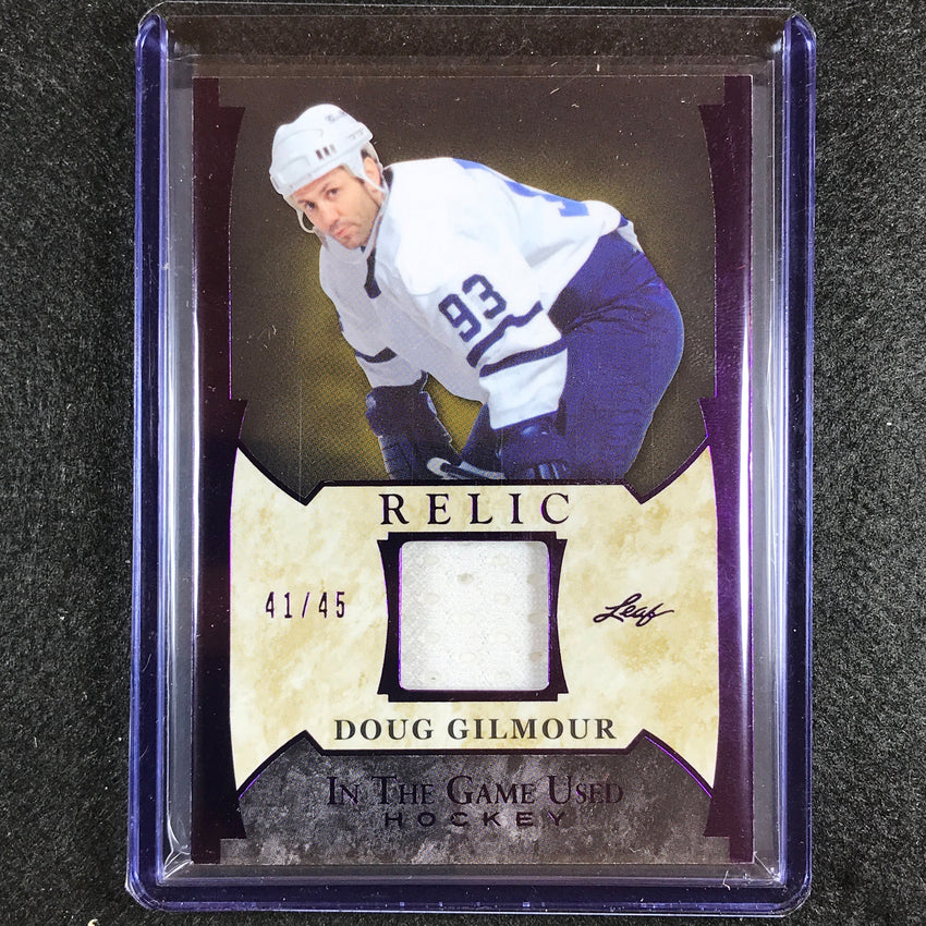 2022-23 In The Game Used Nhl Doug Gilmour Game Used Relic Purple Foil 41/45