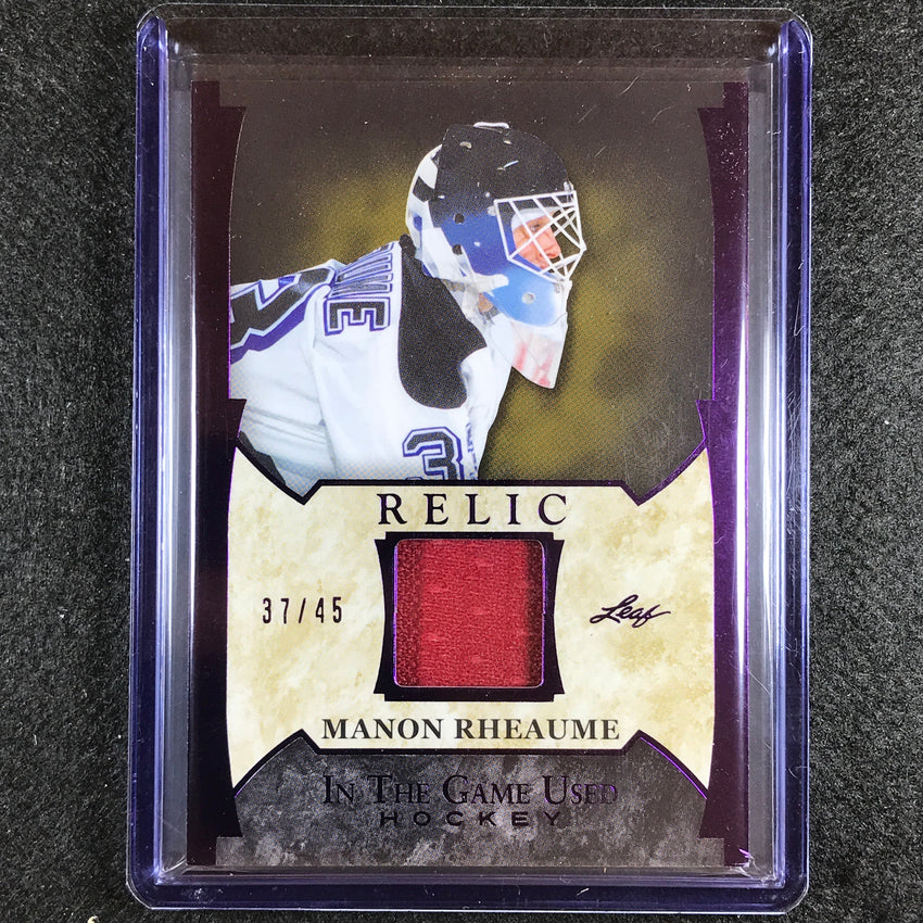 2022-23 In The Game Used Nhl Manon Rheaume Game Used Relic Purple Foil 37/45