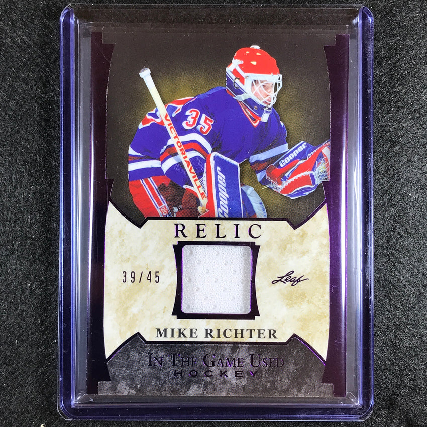 2022-23 In The Game Used Nhl Mike Richter Game Used Relic Purple Foil 39/45