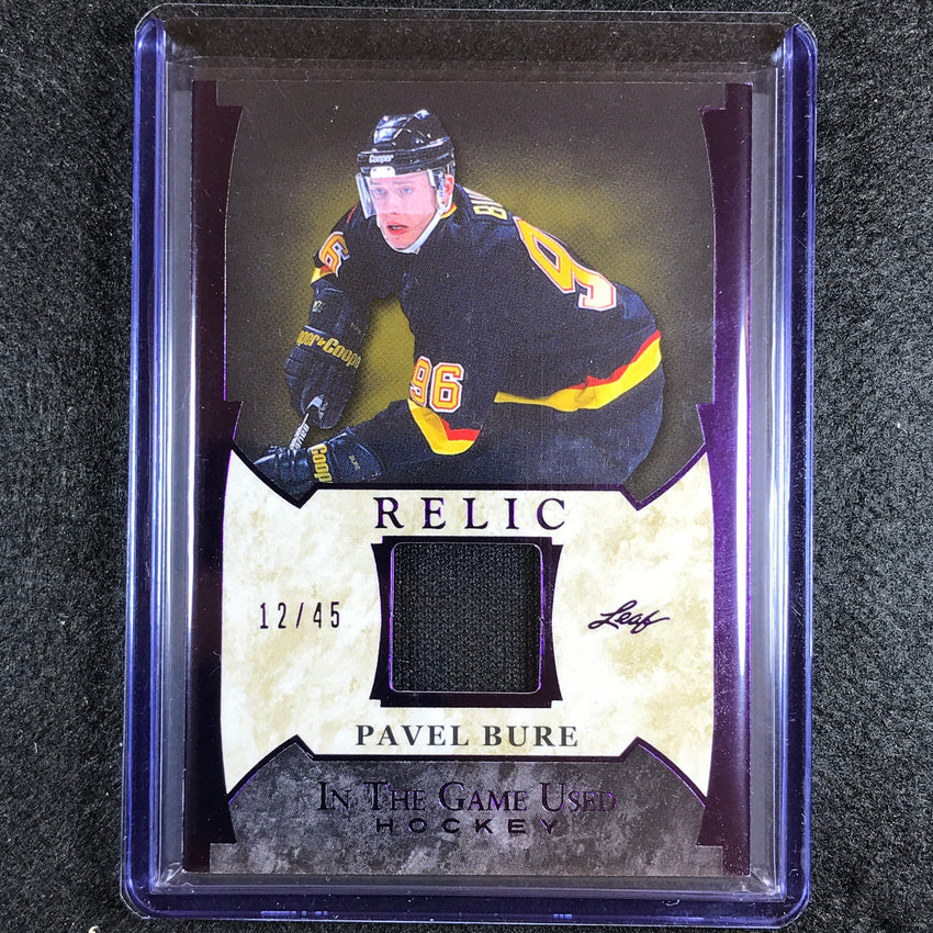 2022-23 In The Game Used Nhl Pavel Bure Game Used Relic Purple Foil 12/45