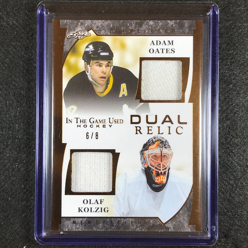 2022-23 In The Game Used Nhl Adam Oates Olaf Kolzig Dual Relic Bronze 6/8