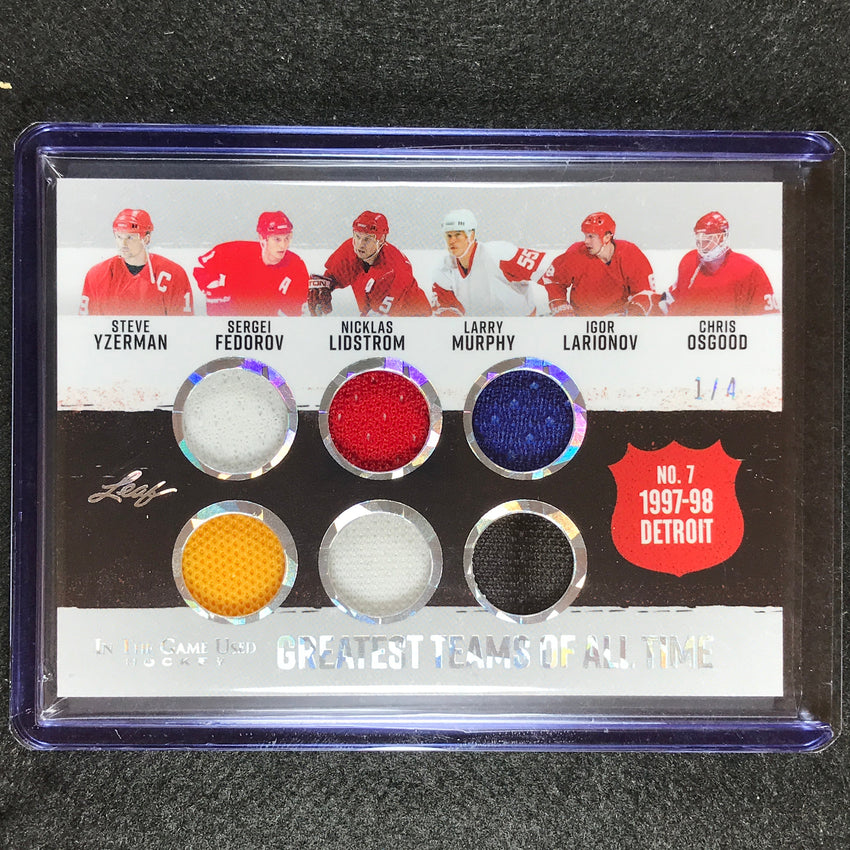 2022-23 In the Game Used NHL 1997-98 DETROIT Greatest Teams All Time Relic 1/4