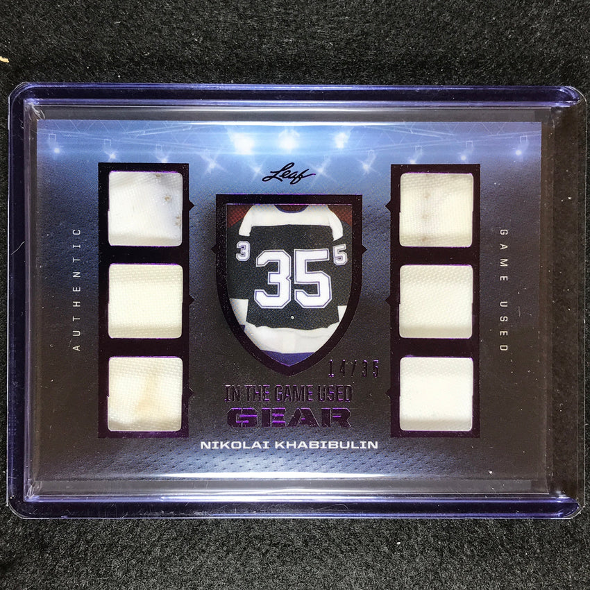 2022-23 In The Game Used Nhl Nikolai Khabibulin Gear Relic Purple Foil 14/35