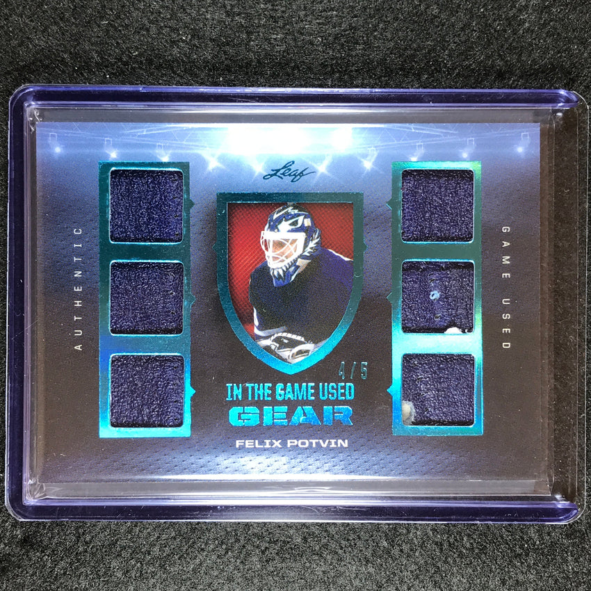 2022-23 In The Game Used Nhl Felix Potvin Gear Relic Platinum Blue 4/5