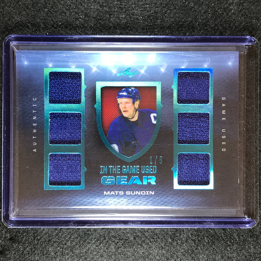 2022-23 In The Game Used Nhl Mats Sundin Gear Relic Platinum Blue 1/5
