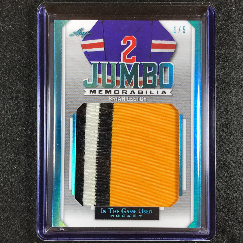 2022-23 In The Game Used Nhl Brian Leetch Jumbo Memorabilia Relic Blue 1/5