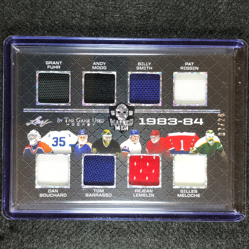 2022-23 In The Game Used Nhl Fuhr Moog Riggin Bouchard Masked Men Relic 7/20